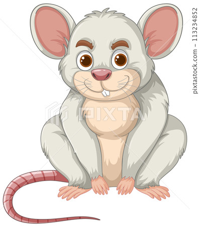 Adorable Smiling Cartoon Mouse 113234852