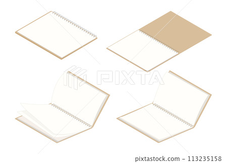 Isometric illustration of various sketchbooks 113235158