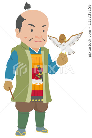 Sengoku warlords enjoying falconry 113235159