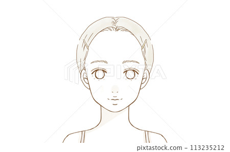 女性臉部正面圖（未化妝） 113235212
