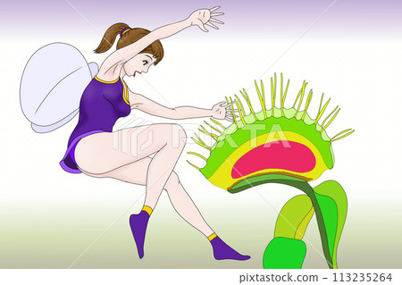 A cute fairy nearly caught by a carnivorous plant A cute fairy nearly caught by a carnivorous plant 113235264