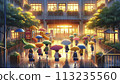 School scene on a rainy day 113235560
