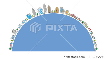城市景觀的流行插畫 城市景觀的流行插畫 113235596