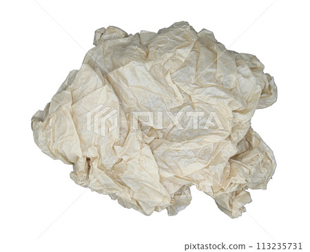 Crumpled paper ball cutout isolated on white background Crumpled paper ball cutout isolated on white background 113235731