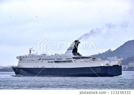Yellow sand and cargo ship 113236332