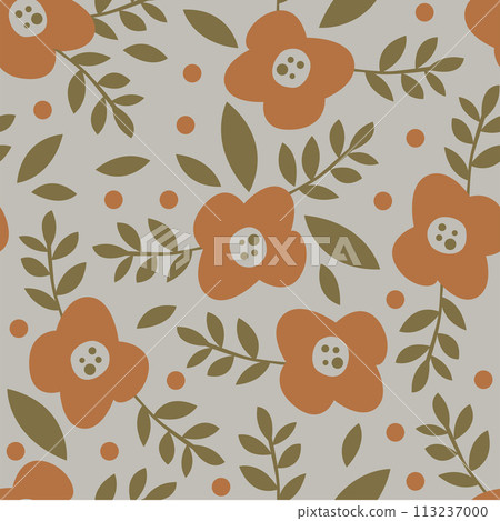 Floral botanical nature seamless pattern cute background backdrop wallpaper element illustration simple minimal vector design Floral botanical nature seamless pattern cute background backdrop wallpaper element illustration simple minimal vector design 113237000