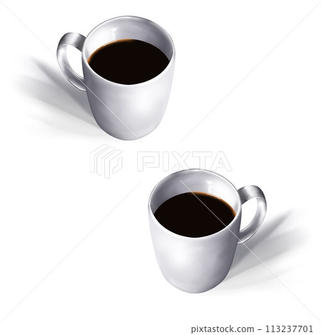 Realistic illustration of a simple cup of coffee on white background Realistic illustration of a simple cup of coffee on white background 113237701