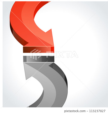 Opposing Red and Grey Arrows Opposing Red and Grey Arrows 113237827
