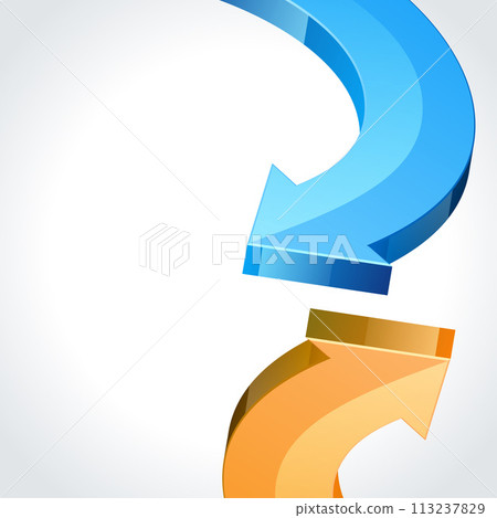 Opposing Blue and Orange Arrows Opposing Blue and Orange Arrows 113237829
