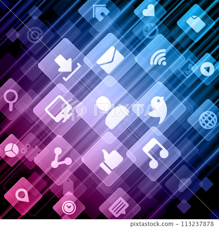 Digital Connectivity Concept With Blue Abstract Background Digital Connectivity Concept With Blue Abstract Background 113237878