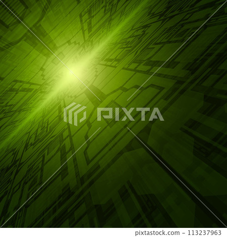 Radiant Green Geometric Pattern With Light Burst 113237963