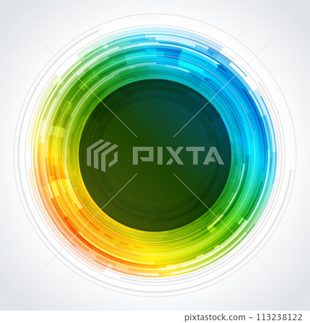 Vibrant Colorful Circle on White Background 113238122