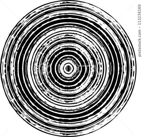 Tree ring-like spirals drawn with a brush 113238169