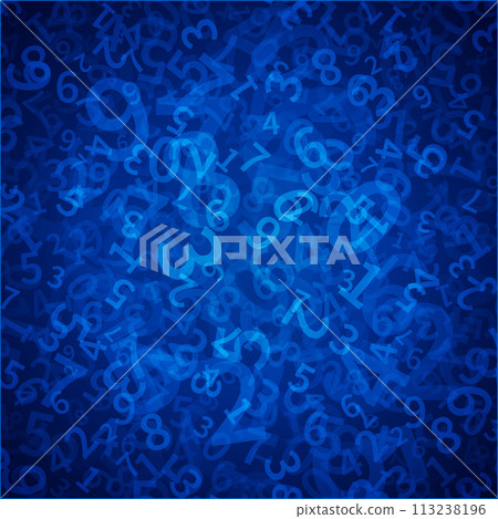 Blue Background With Numbers and Symbols 113238196
