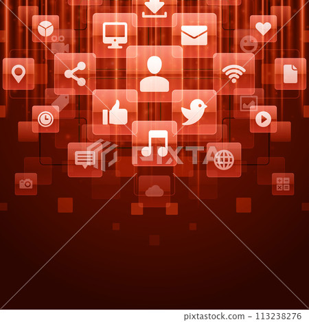 Digital Connectivity Concept With Red Abstract Background 113238276