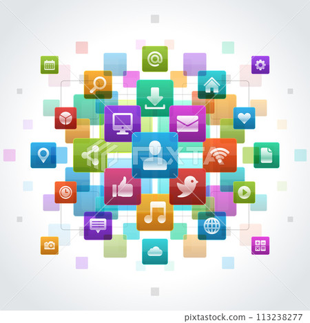 Colorful Abstract Social Media Concept Colorful Abstract Social Media Concept 113238277