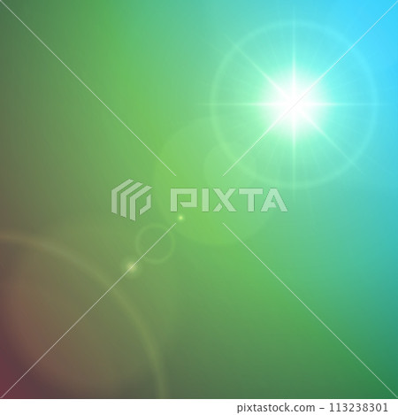 Green Abstract Background With Lens Flare Effect 113238301