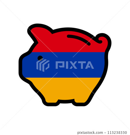 piggy bank with flag icon, vector symbol. 113238330