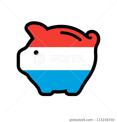 piggy bank with flag icon, vector symbol. 113238350