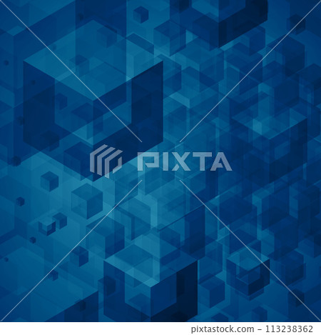 Blue Abstract Background With Squares and Rectangles 113238362