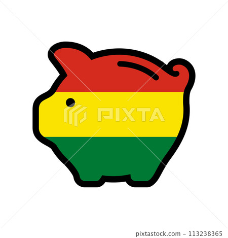 piggy bank with flag icon, vector symbol. piggy bank with flag icon, vector symbol. 113238365
