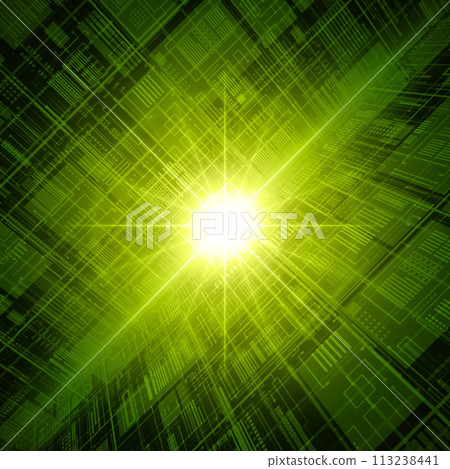 Green Circuit Board Pattern With Abstract Design 113238441