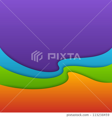 Colorful Layered Abstract Design With Flowing Curves 113238459