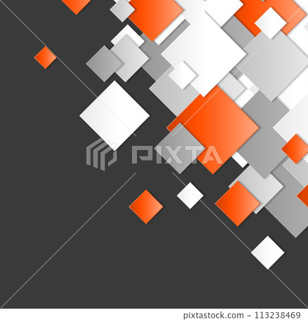 Abstract Square Shapes on Dark Background 113238469