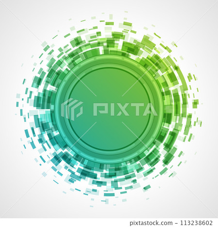 Green Digital Vortex on Abstract Background 113238602