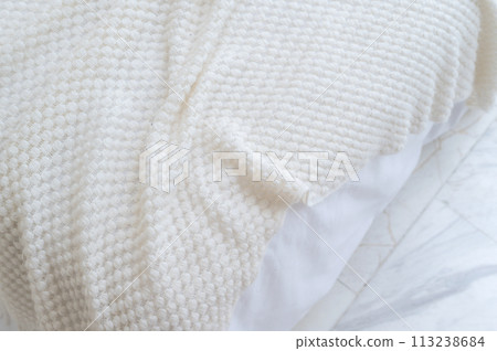 closeup white bed sheet with weave texture closeup white bed sheet with weave texture 113238684