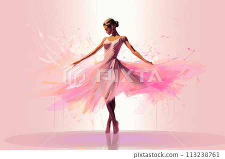 beautiful ballerina adult woman illustration beautiful ballerina adult woman illustration 113238761