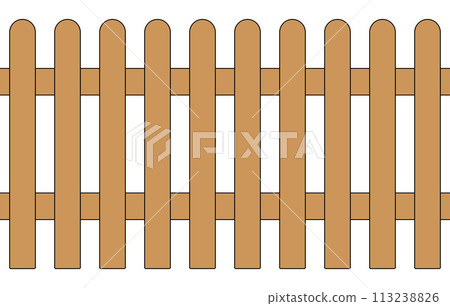 wooden fence - color illustration - seamless repeatable pattern wooden fence - color illustration - seamless repeatable pattern 113238826