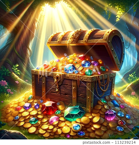 Illustration of treasure chest 113239214