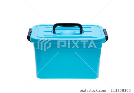 plastic box with handle isolated plastic box with handle isolated 113239303