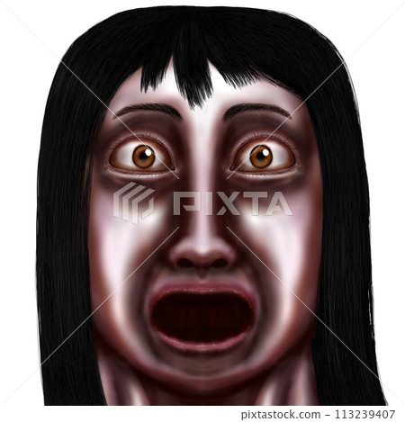 令人毛骨悚然的女人或大眼睛的鬼魂 113239407