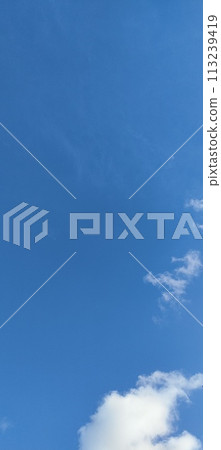 Beautiful view over the blue sky with white clouds 113239419