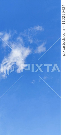 Beautiful view over the blue sky with white clouds 113239424