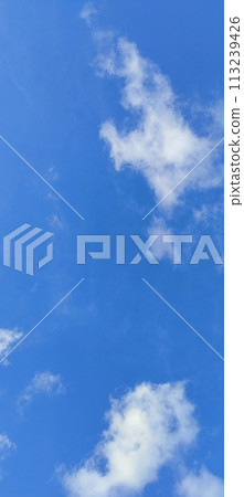 Beautiful view over the blue sky with white clouds 113239426