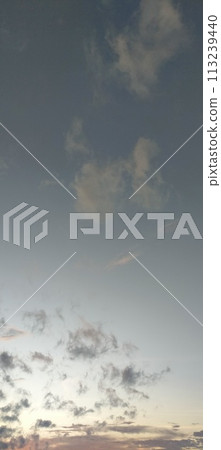 Beautiful twilight and clouds with golden yellow sunlight 113239440