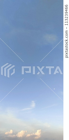 Beautiful view over the blue sky with white clouds 113239466