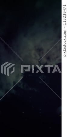 The appearance of the sky with beautiful clouds and the moon on a very quiet night 113239471