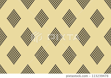 Navajo tribal vector seamless pattern. Native American ornament. Ethnic South Western decor style. Boho geometric ornament. Vector seamless pattern. Mexican blanket, rug. Woven carpet illustration. 113239478