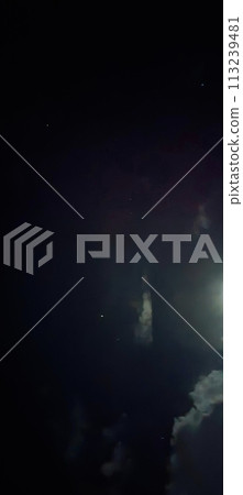 The appearance of the sky with beautiful clouds and the moon on a very quiet night 113239481