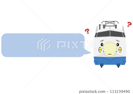 Illustration and speech bubble of the 0 series Shinkansen in trouble Illustration and speech bubble of the 0 series Shinkansen in trouble 113239490