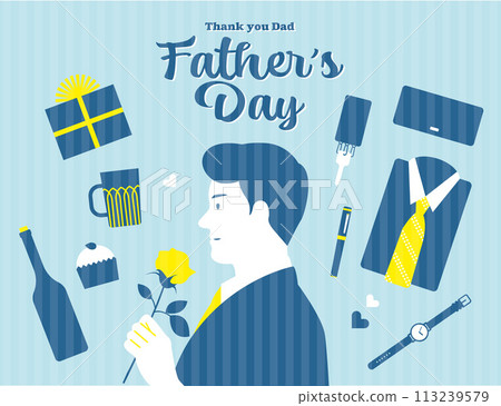 Father's Day image illustration material set vector June dad gift 113239579