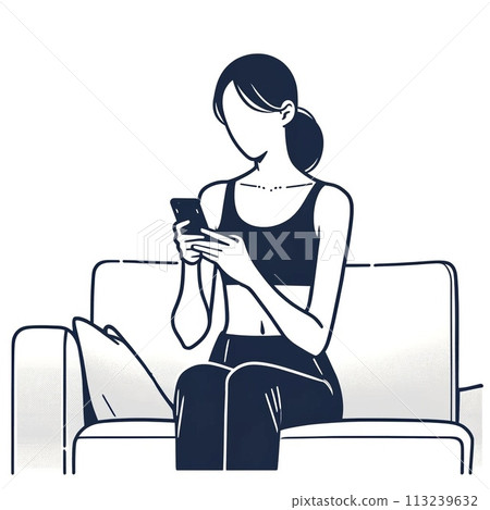 看智能手機的婦女 看智能手機的婦女 113239632
