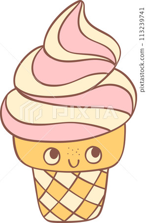 Groovy retro summer ice cream 113239741