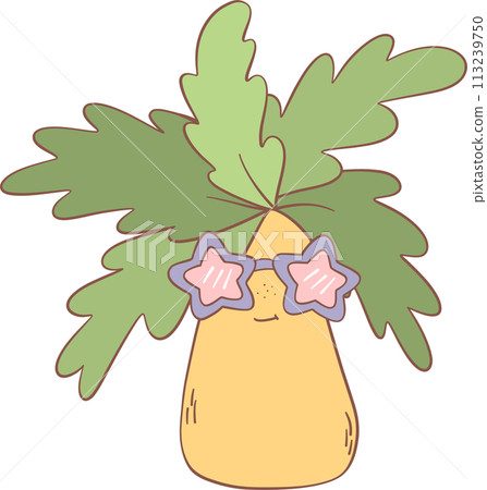Groovy retro summer coconut tree Groovy retro summer coconut tree 113239750