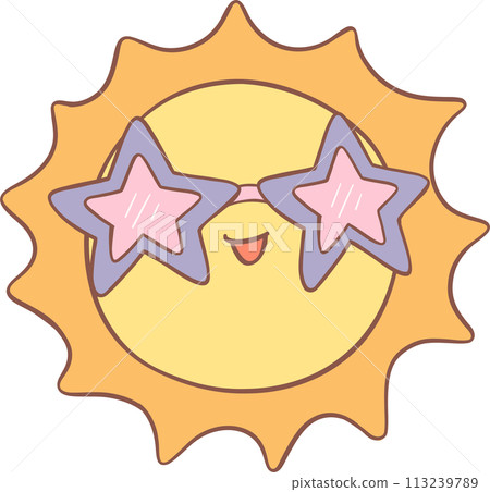Groovy retro summer sun Groovy retro summer sun 113239789