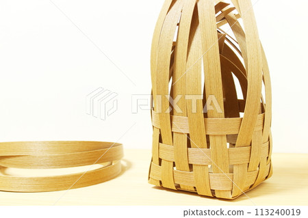 Baskets/Crates [Weaving, Assembling, Making] (No People, Handmade, Paper Band) 113240019